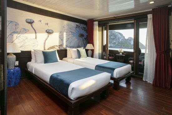 Halong Bucht Kreuzfahrten mit «Legend Halong» Privatboot ab Hanoi: room: Bhaya Legend 3-Cabin | Twin