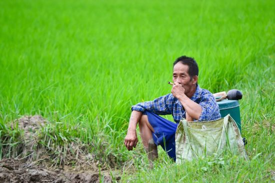 Erlebnis Südthailand ab Bangkok: Thailand: Farmer taking a rest