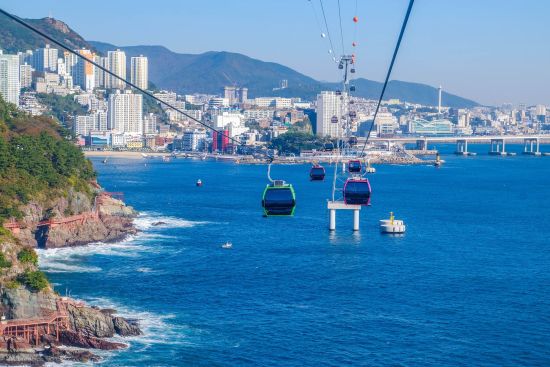 Les hauts lieux de la Corée du Sud de Séoul: Cable car in Songdo beach