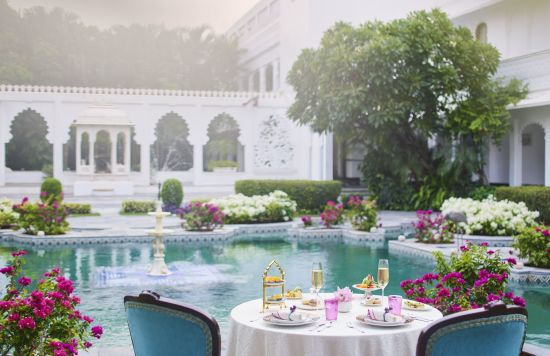 Taj Lake Palace in Udaipur:  Lily pond
