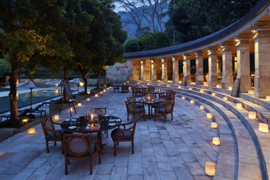 Amanjiwo in Yogyakarta:  Pool Club Bistro Dinner