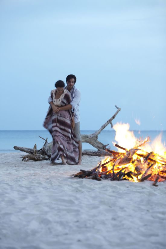 Song Saa Private Island in Koh Rong:  Bonfire on Private Beach