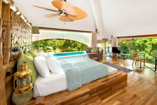 Uga Chena Huts in Yala National Park:  Cabin Bedroom