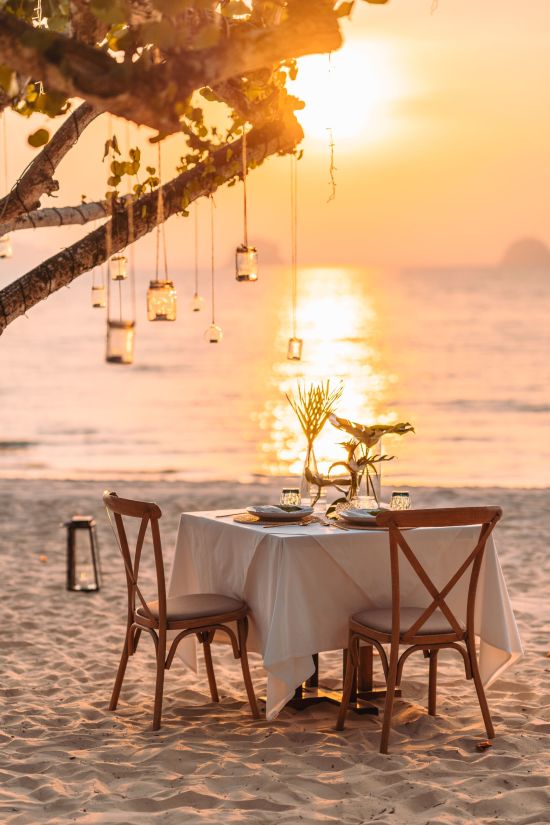 The Tubkaak Krabi Boutique Resort:  Dinner on the beach