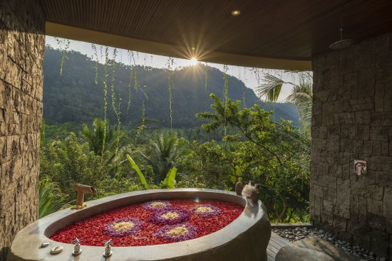 Wapa di Ume Sidemen à Ouest de Bali:  Flower Bath Tub