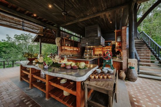 Buahan, a Banyan Tree Escape in Ubud:  Open Kitchen cooking area