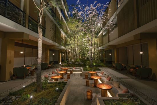 Six Senses Kyoto:  Outside Terrace in spring