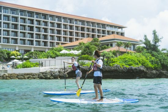 Hyatt Regency Seragaki Island, Okinawa:  Friends on a SUP