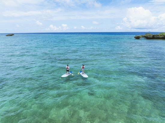 Hyatt Regency Seragaki Island, Okinawa:  SUP in crystal clear water