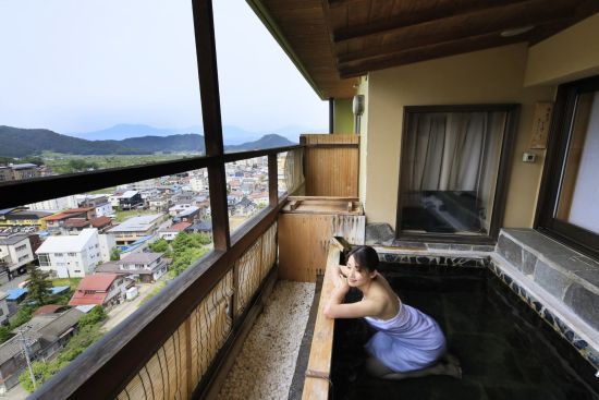 Ryokan Biyuyonado à Yudanaka:  Japanese Deluxe with open-air Onsen