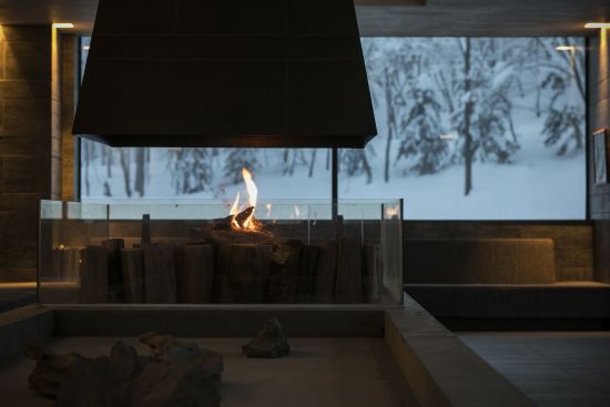 Zaborin in Niseko:  Open fire place