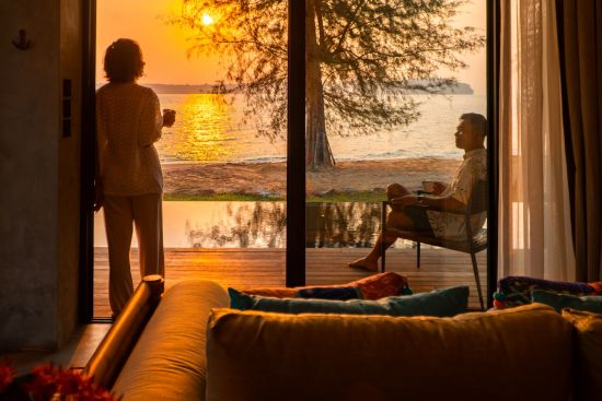 JATI Koh Russey:  sunset view from the Beachfront Pool Villa