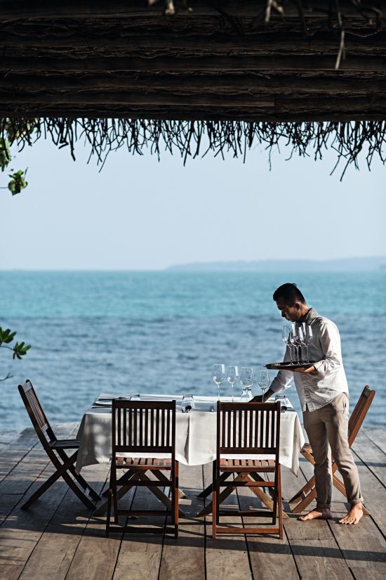 Song Saa Private Island in Koh Rong:  Dining setup