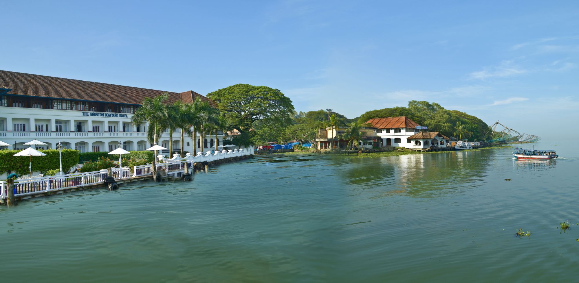Brunton Boatyard in Kochi: Exterior view from the sea
