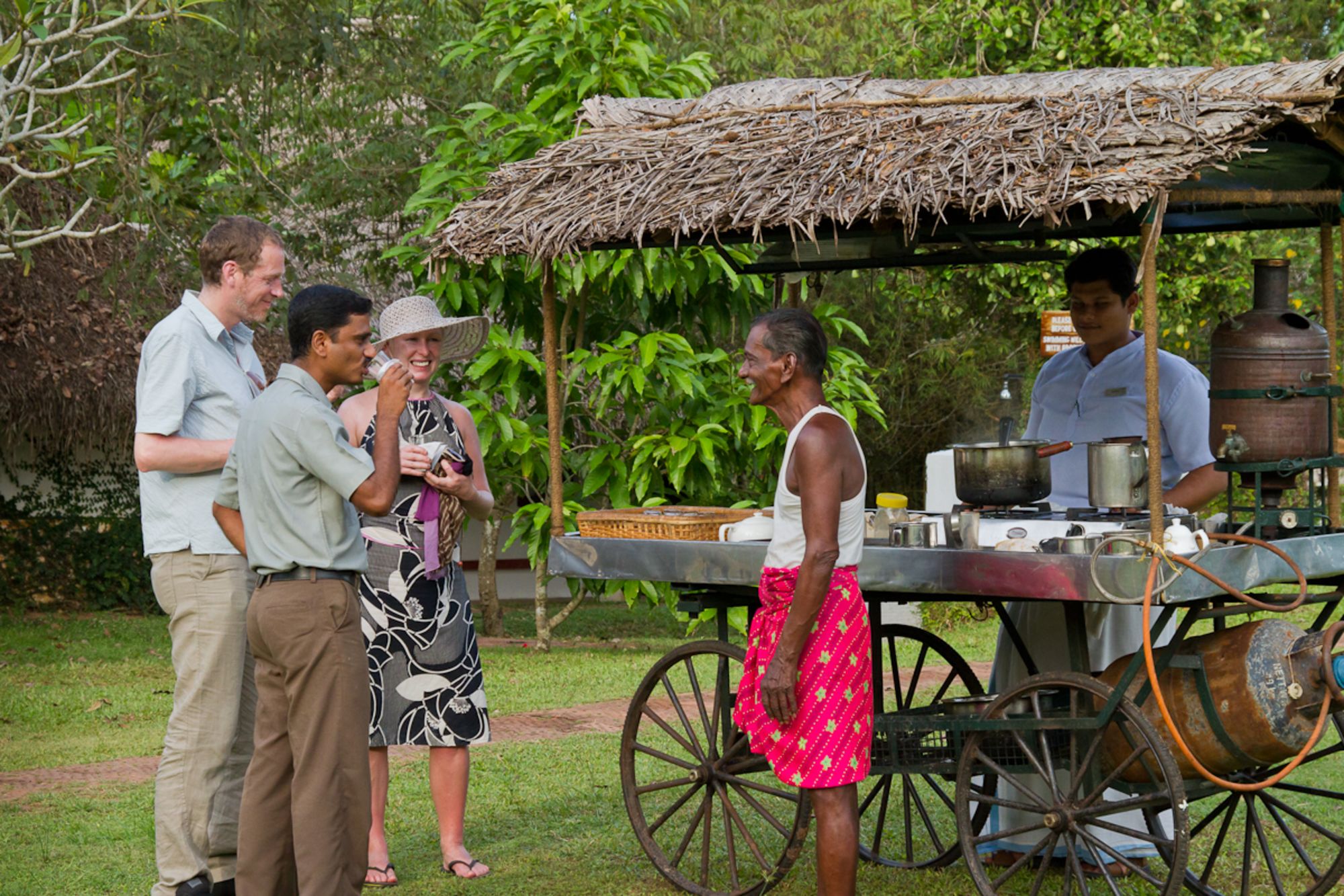Marari Beach Resort in Mararikulam:  Afternoon Chai in the Garden