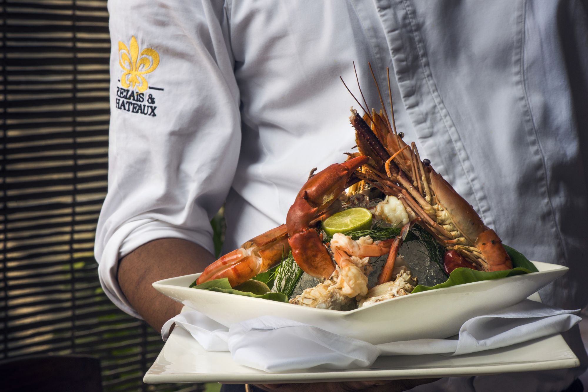 The Malabar House in Kochi:  Fruit de mer on ice