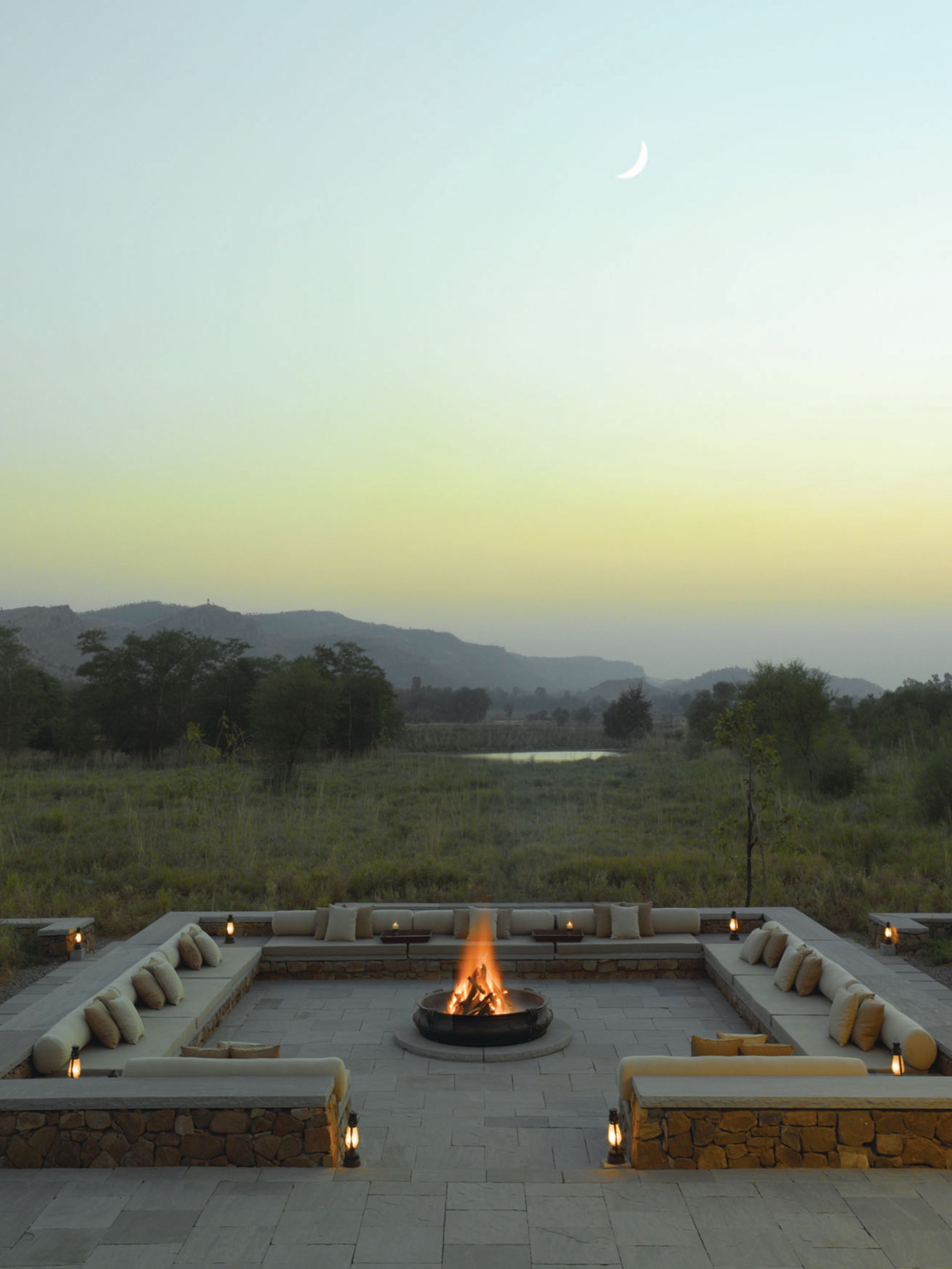 Aman-i-Khas in Ranthambore: Camp fire