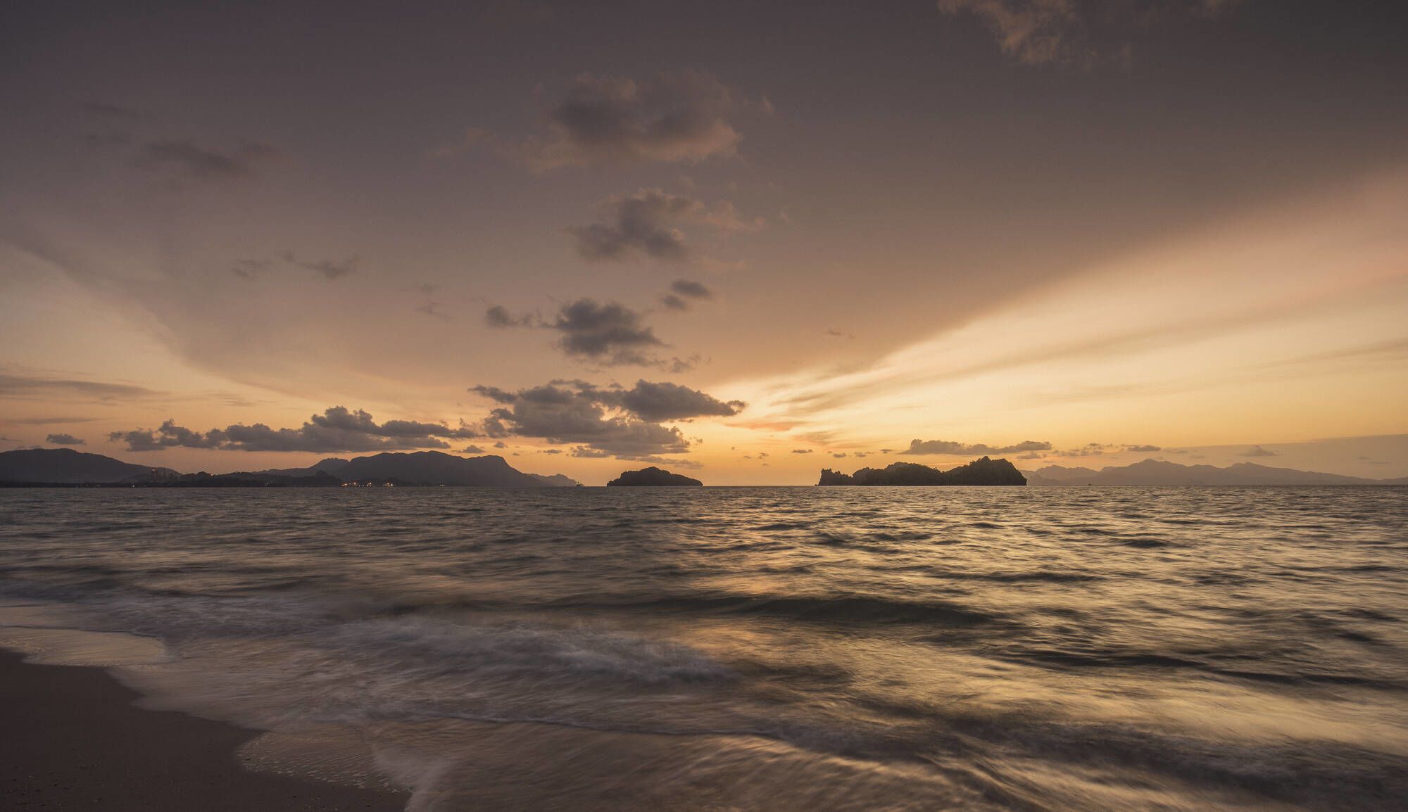 Four Seasons Resort in Langkawi: beach: beach: Beach Sunset