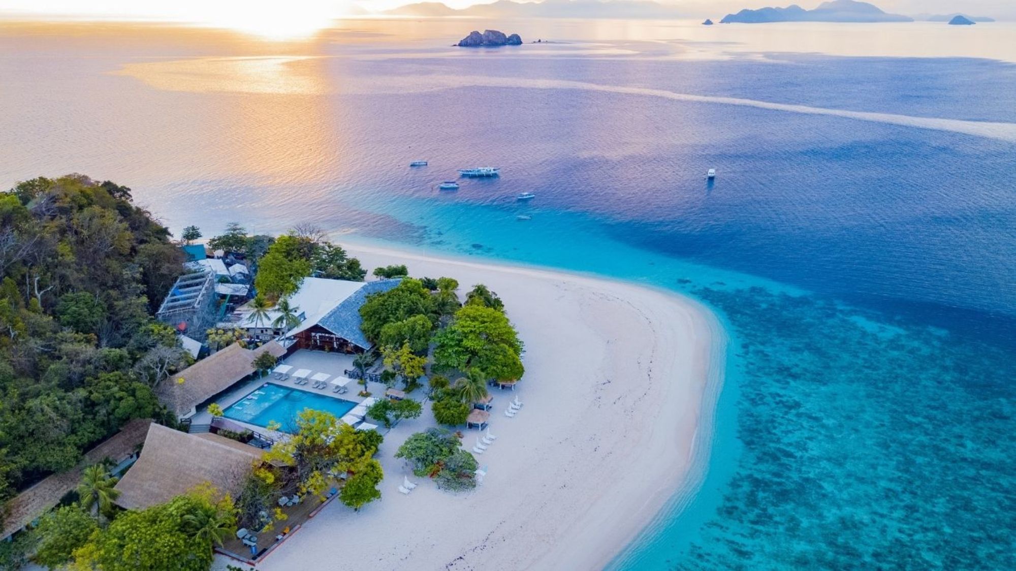 Discovery Coron in Palawan:  Aerial View Sunset