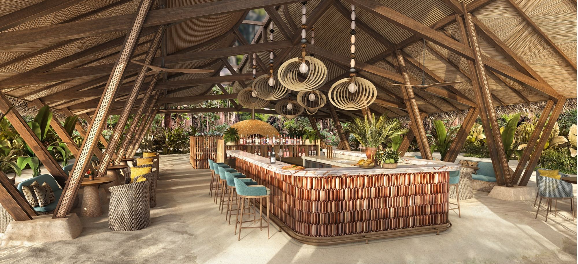 El Nido Resorts Lagen Island in Palawan: beach: f&b: Sunset Bar