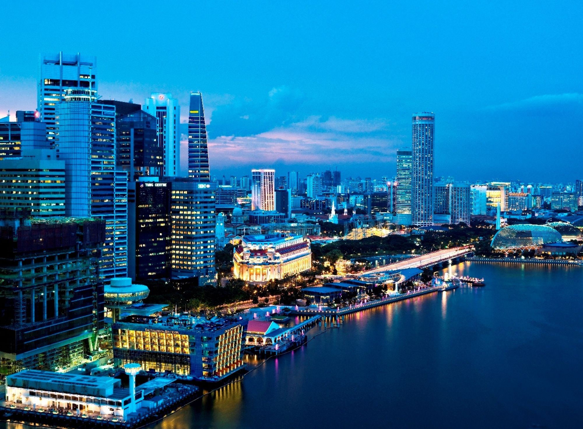 The Fullerton Bay in Singapur: Fullerton Bay Aerial View
