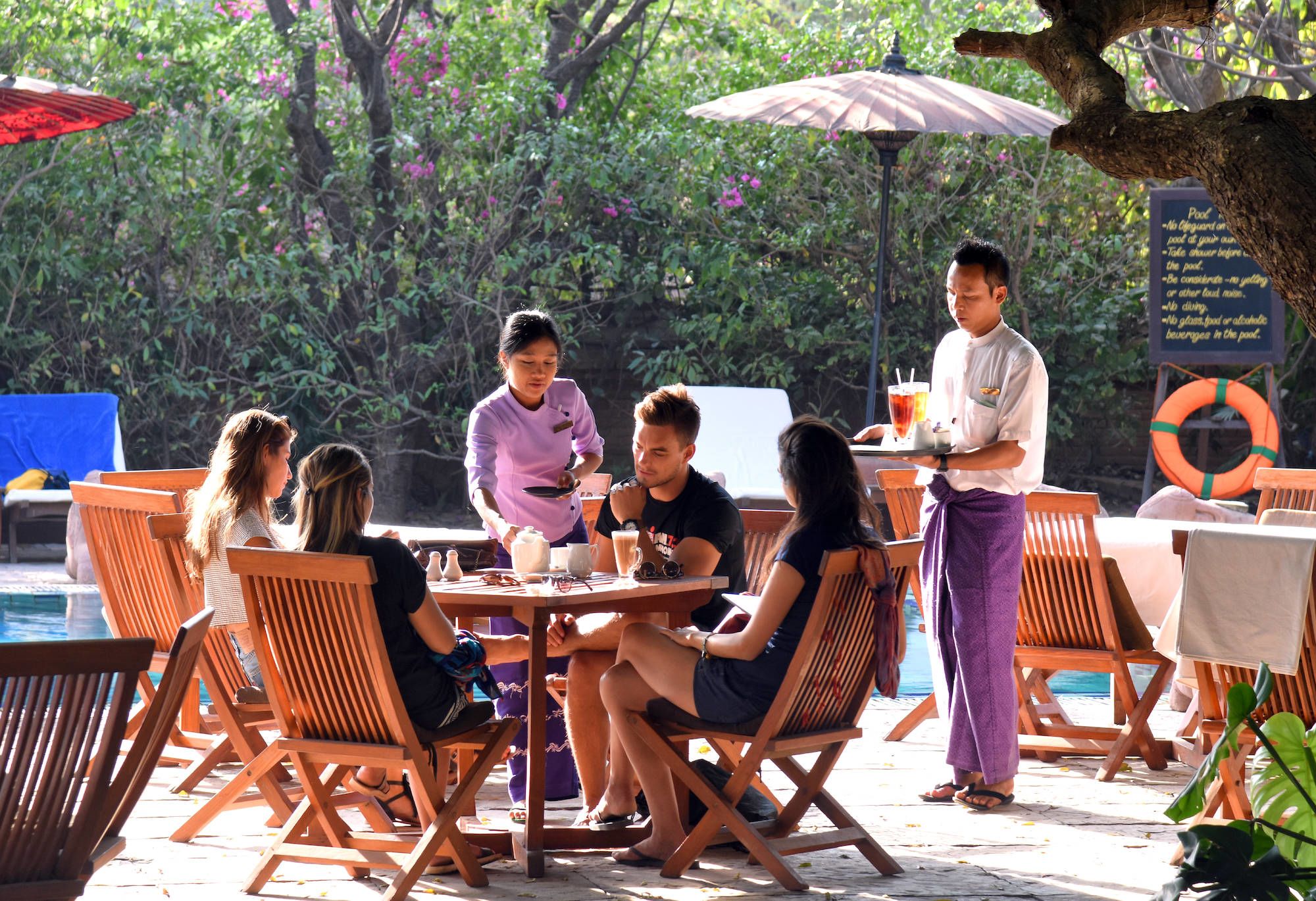 The Hotel @ Tharabar Gate in Bagan: Pool Side Restaurant