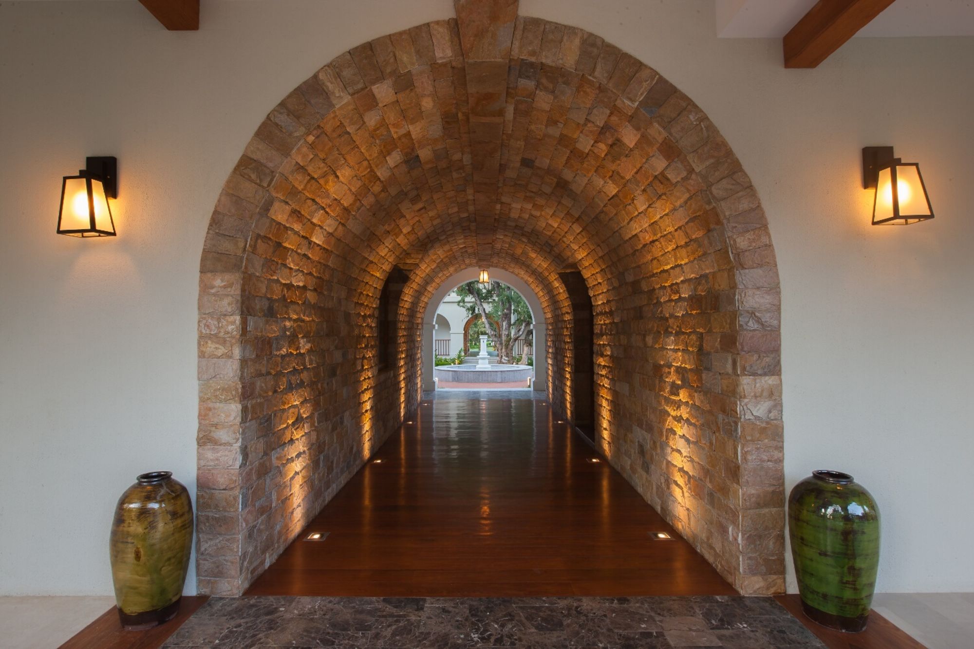 Sanctum Inle Resort in Inle Lake: arch lighted