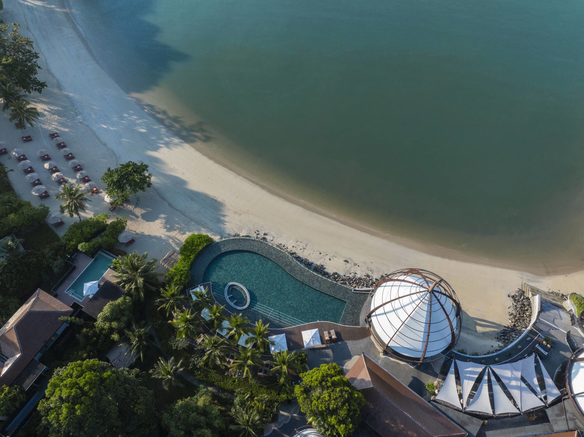 The Ritz-Carlton, Langkawi: Drone Shot of The Beach Grill
