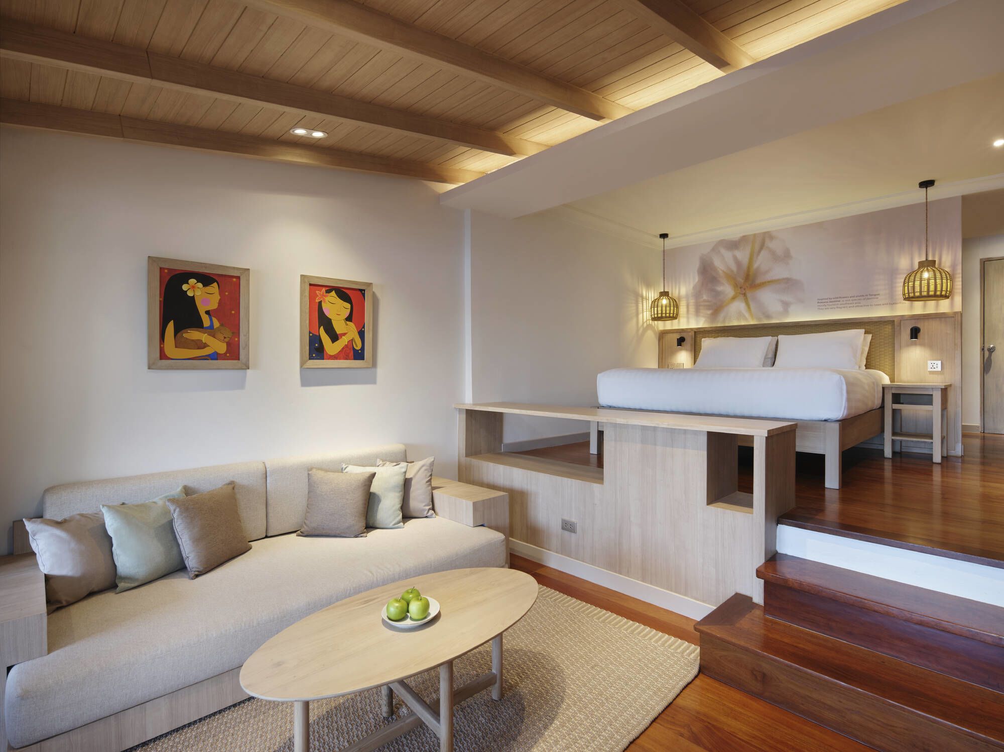 Garrya Tongsai Bay Samui in Ko Samui: Seaview Hillside Suite | Seafront Suite | Bed and Living Room