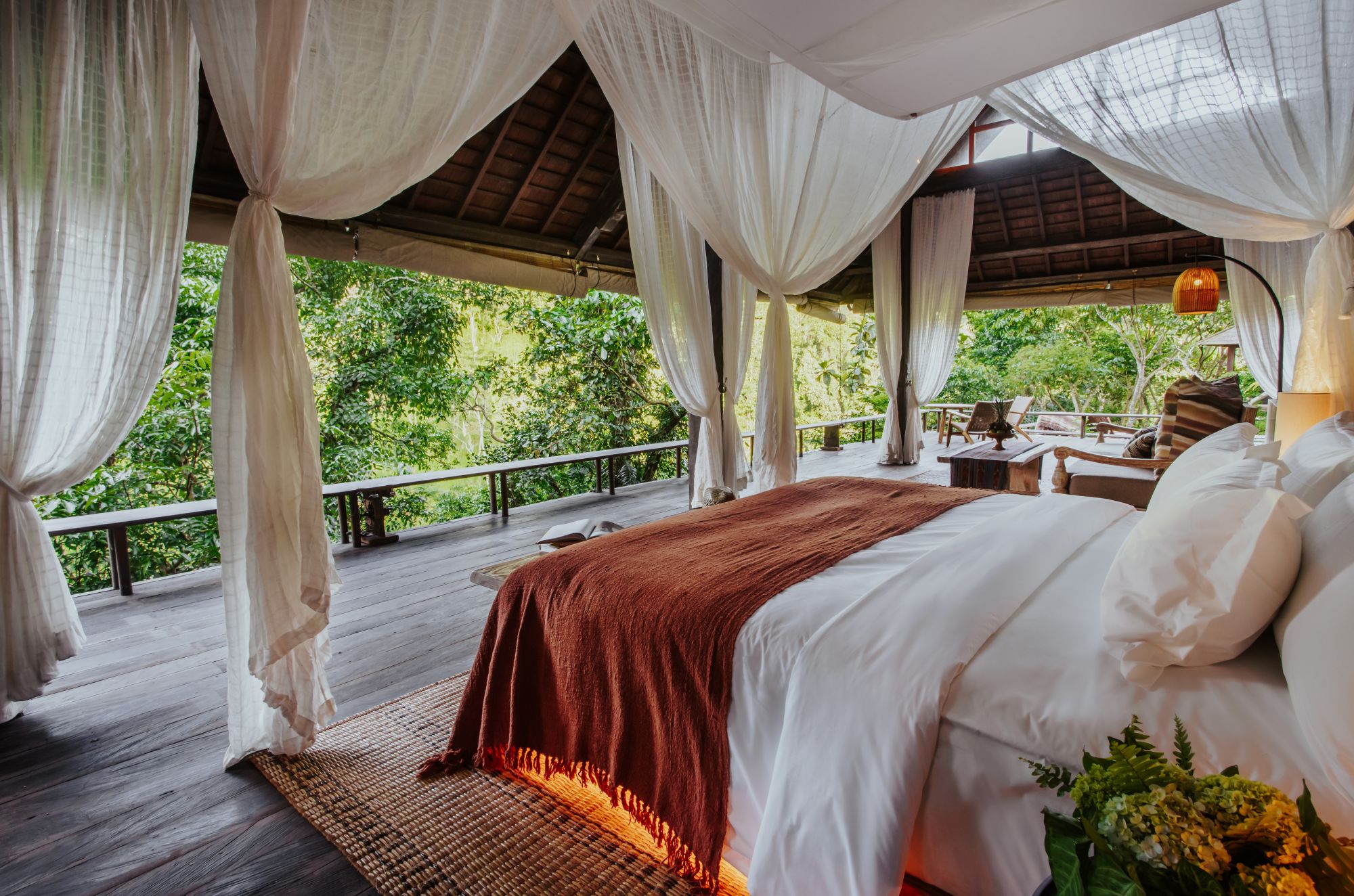 Buahan, a Banyan Tree Escape in Ubud: River Valley Pool Bale | view from the bed