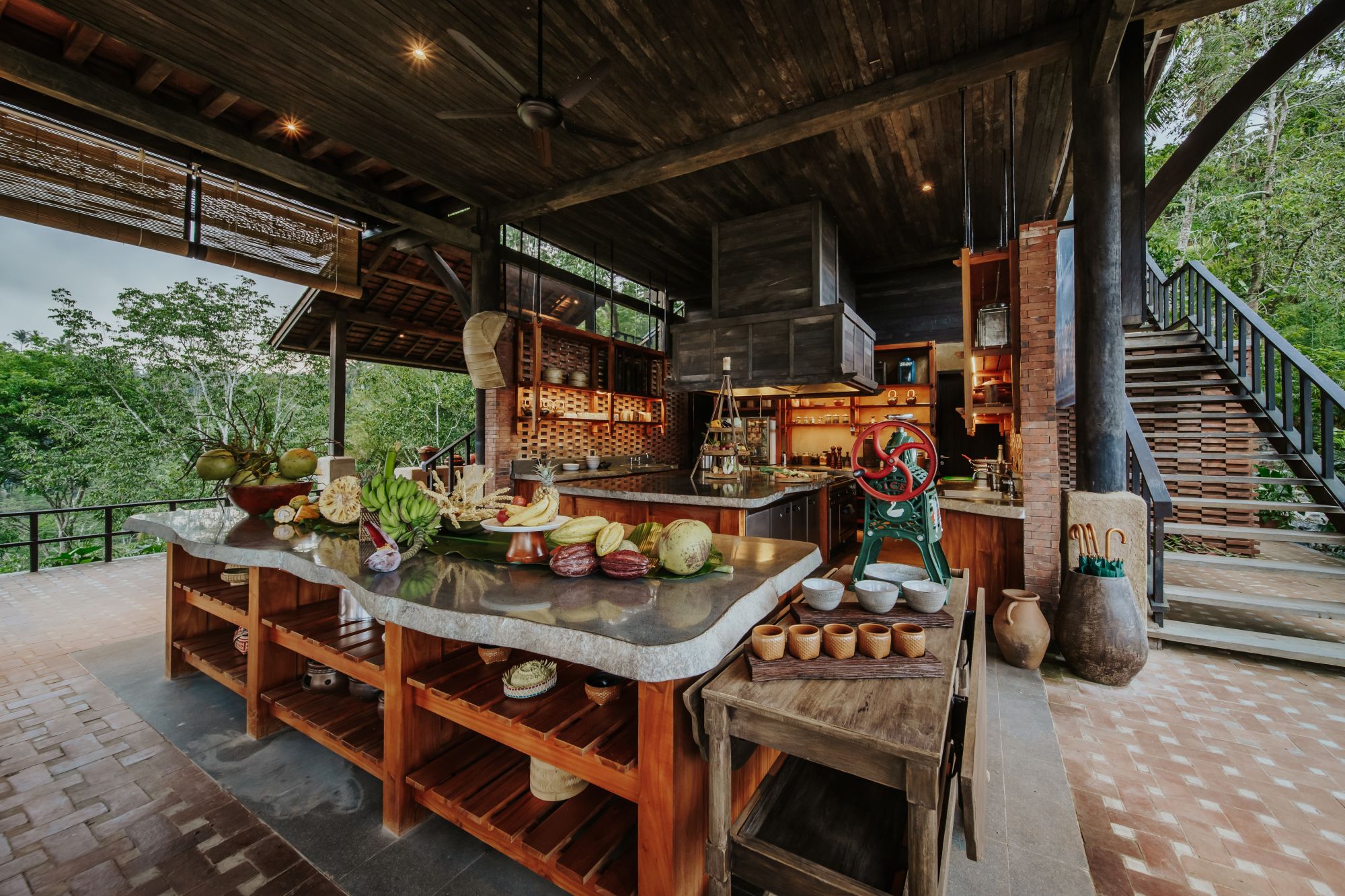 Buahan, a Banyan Tree Escape in Ubud: Open Kitchen cooking area