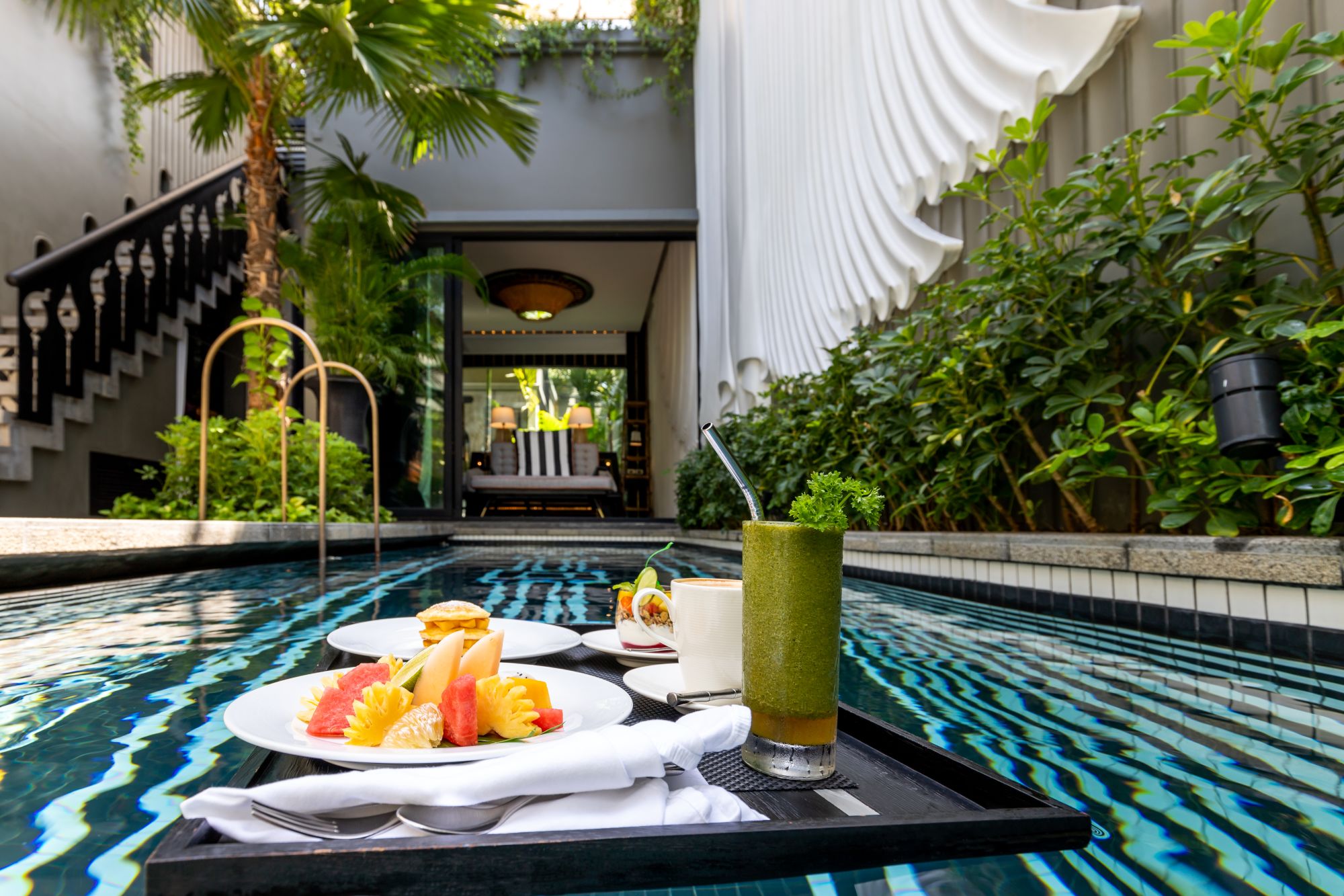 Shinta Mani Bensley Collection Pool Villas à Siem Reap: Pool Villa | floating breakfast