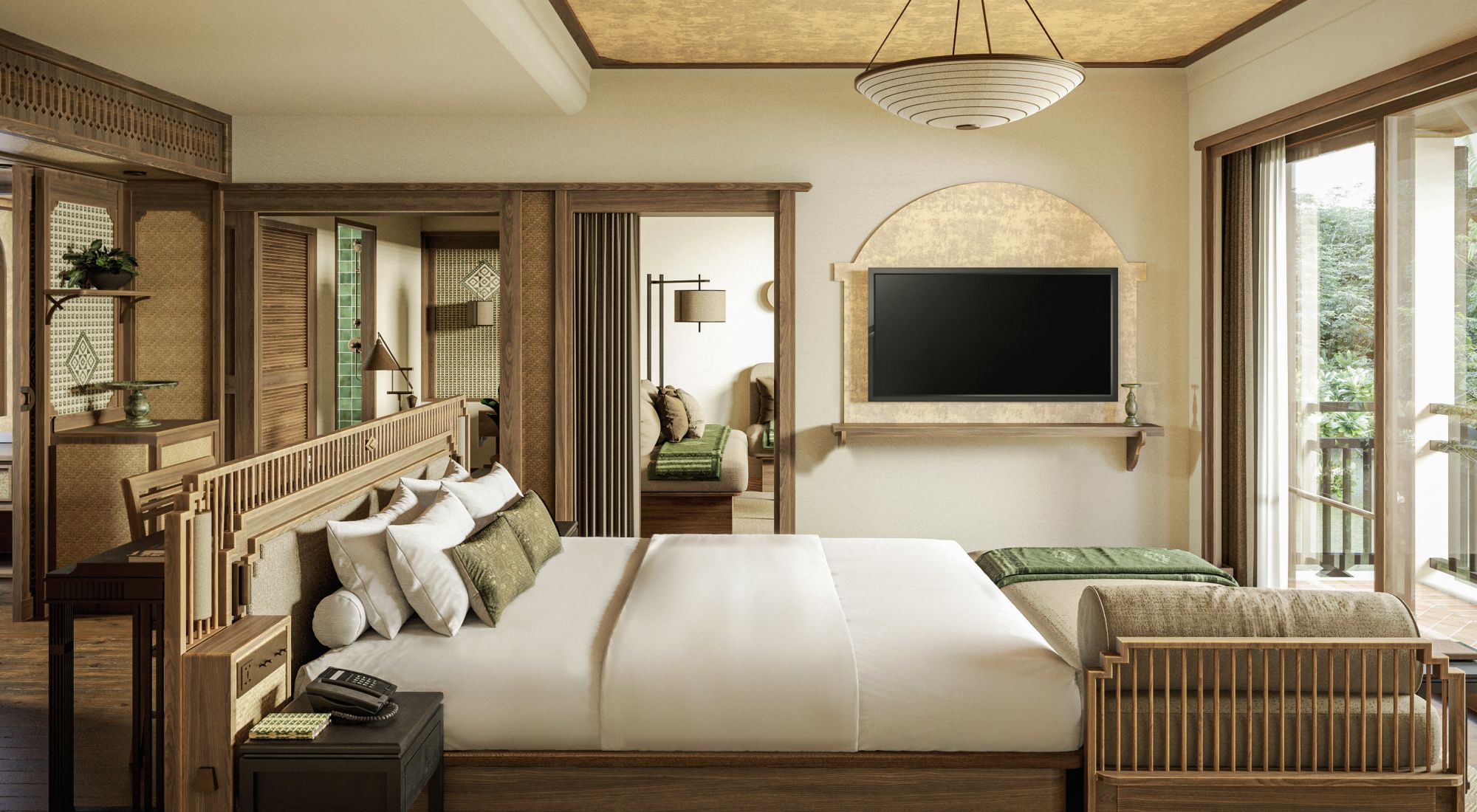 La Résidence Phou Vao in Luang Prabang:  Mountain View Suite | Bedroom