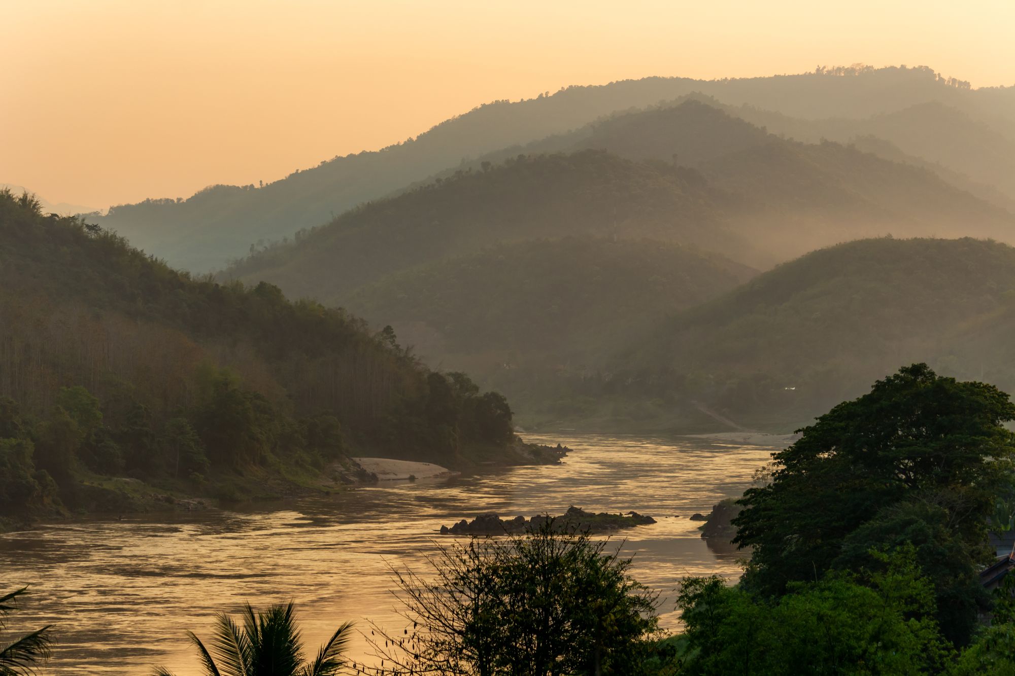 Traversée du sud du Laos à Angkor de Pakse: Laos Mekong River near Pakbeng