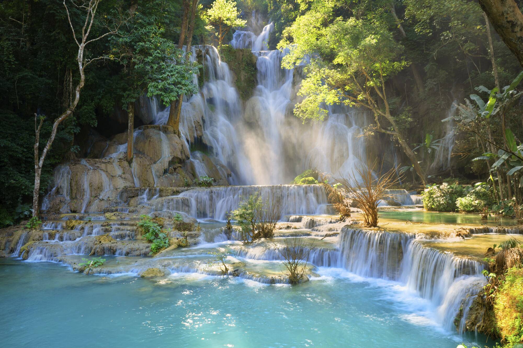 Découverte intense du Laos de Vientiane: Kuang Si waterfall