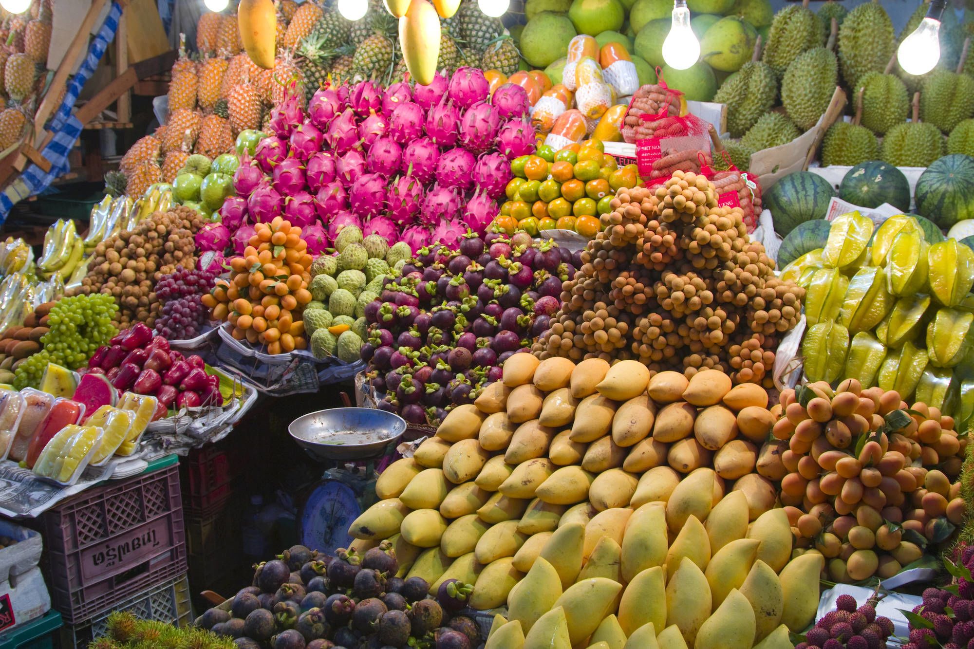 Les hauts lieux de la Thaïlande de Bangkok: Fresh Fruit Market