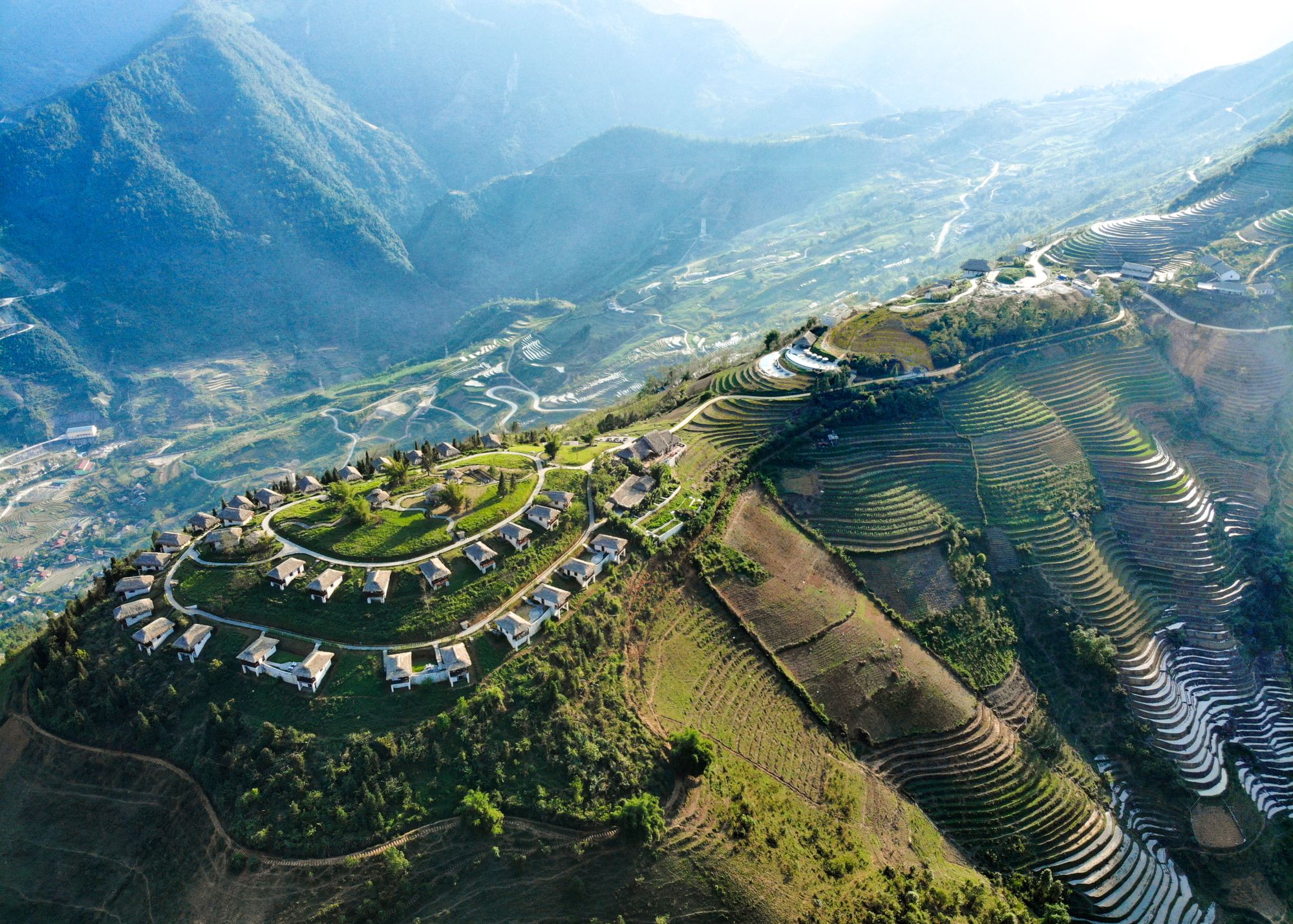 Abenteuer Sapa «Relax Package» ab Hanoi: Topas Ecolodge from above