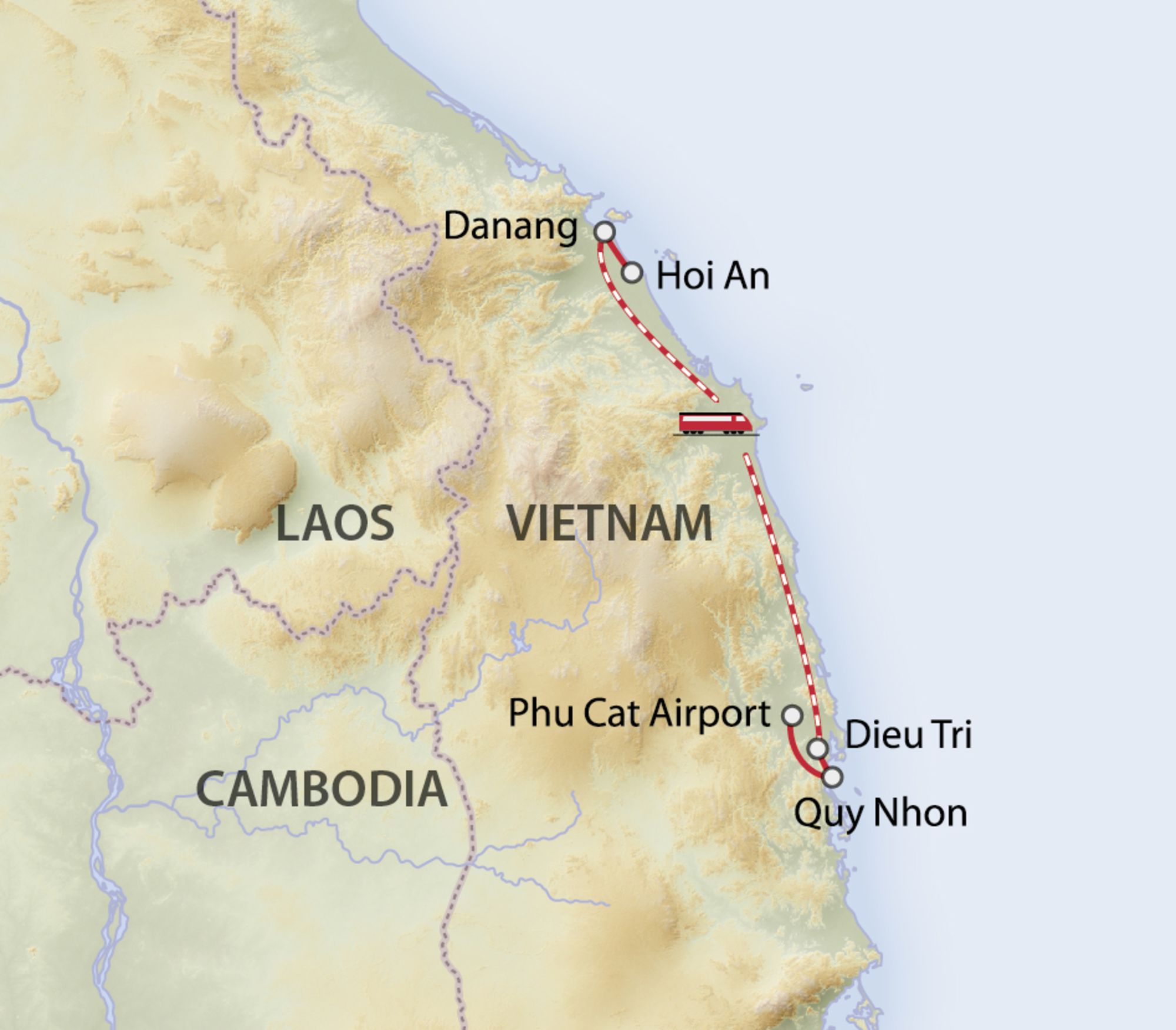 En train de luxe à travers le centre du Vietnam de Danang: VN Hoi An & Quy Nhon Package mit Luxuszug