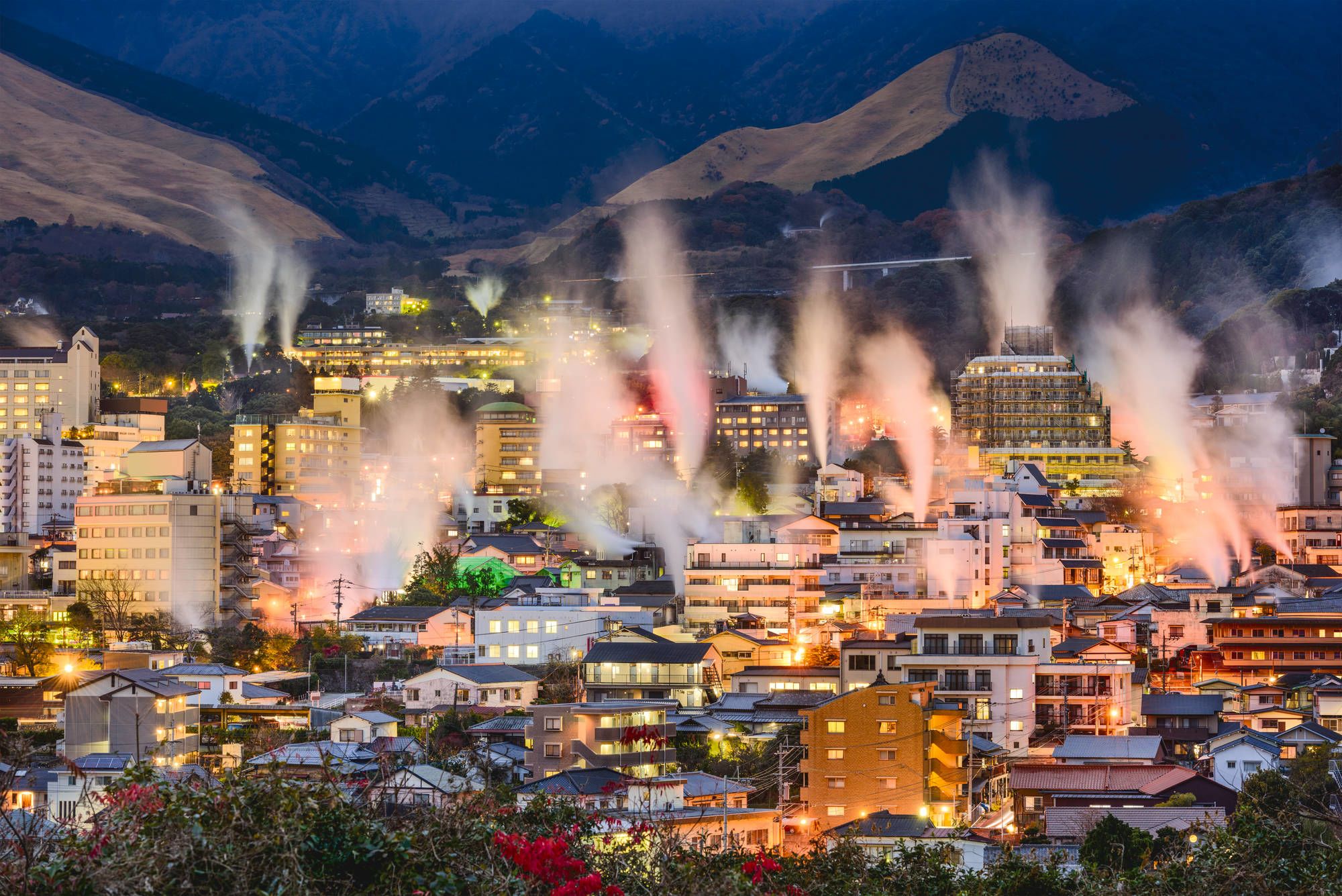 Circuit en groupe «Samouraï» de Hakodate: Beppu hot spring bath houses and rising steam