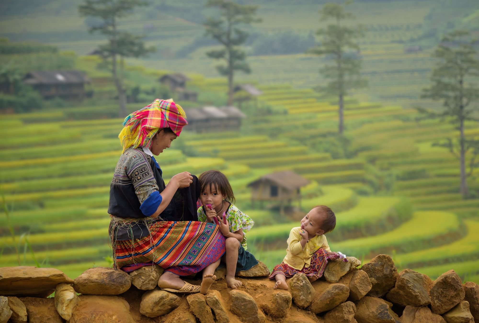 Abenteuer Sapa «Authentic Package» ab Hanoi: Sapa: Family in rice terraces