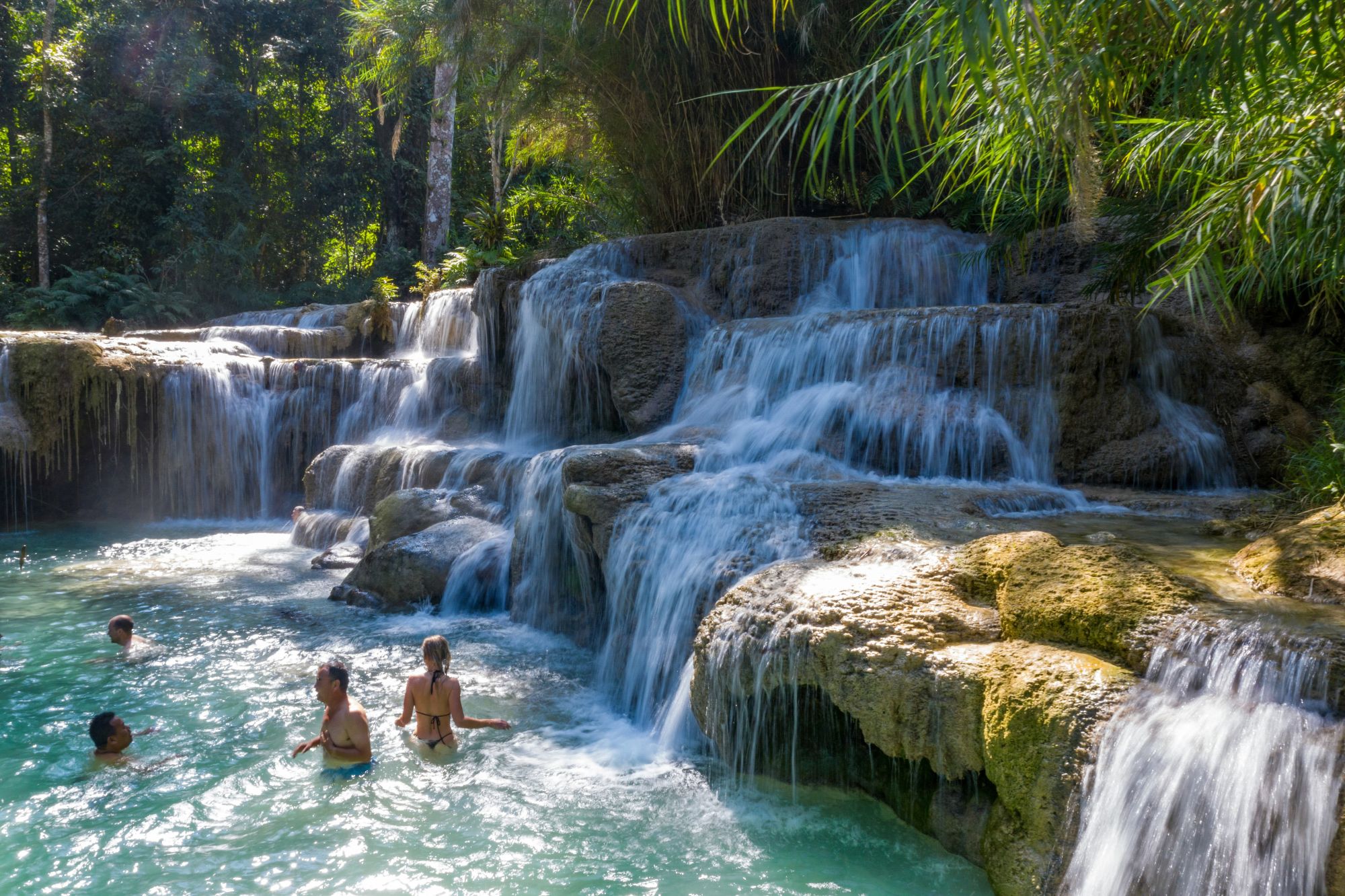 Laos im Rhythmus des Mekong (flussaufwärts) ab Luang Prabang: Kuang Si waterfalls