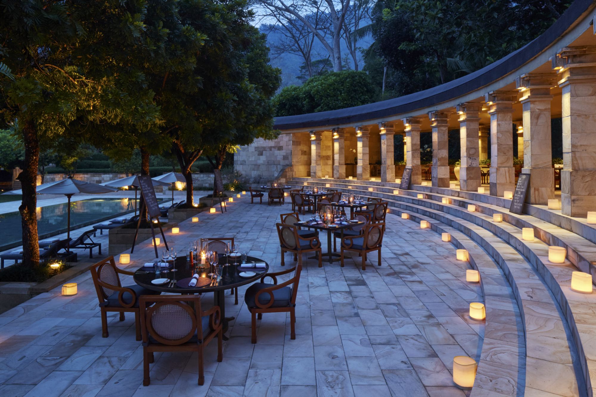 Amanjiwo in Yogyakarta:  Pool Club Bistro Dinner
