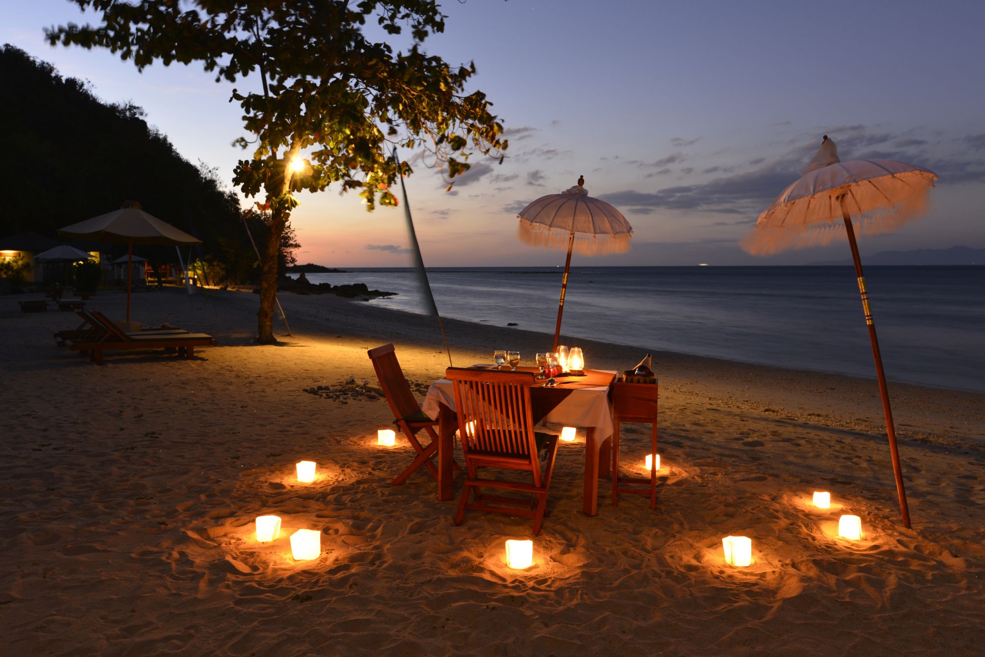Cocotinos Sekotong à Lombok: Dinner at the beach