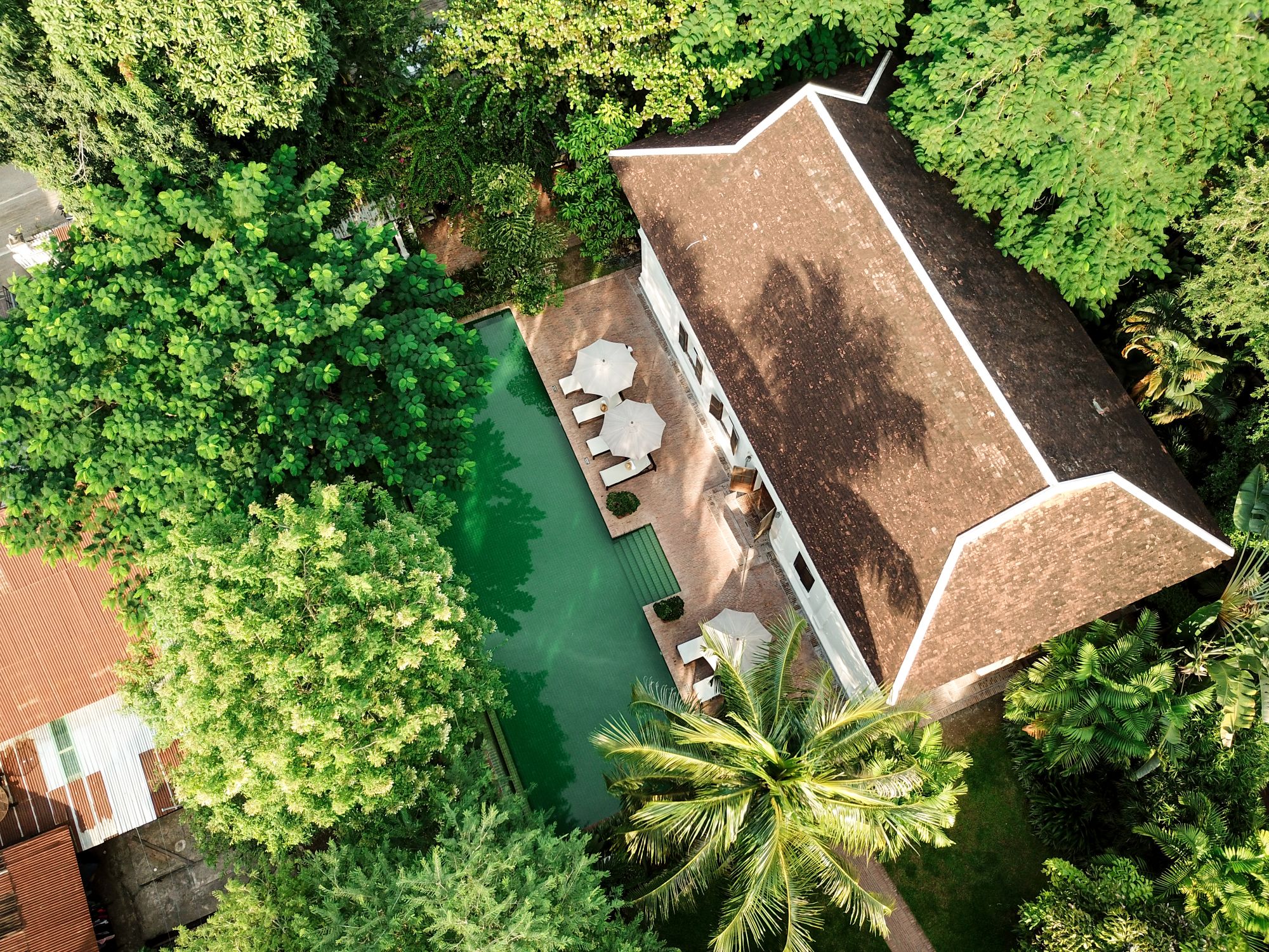 Satri House in Luang Prabang: Aerial View Pool