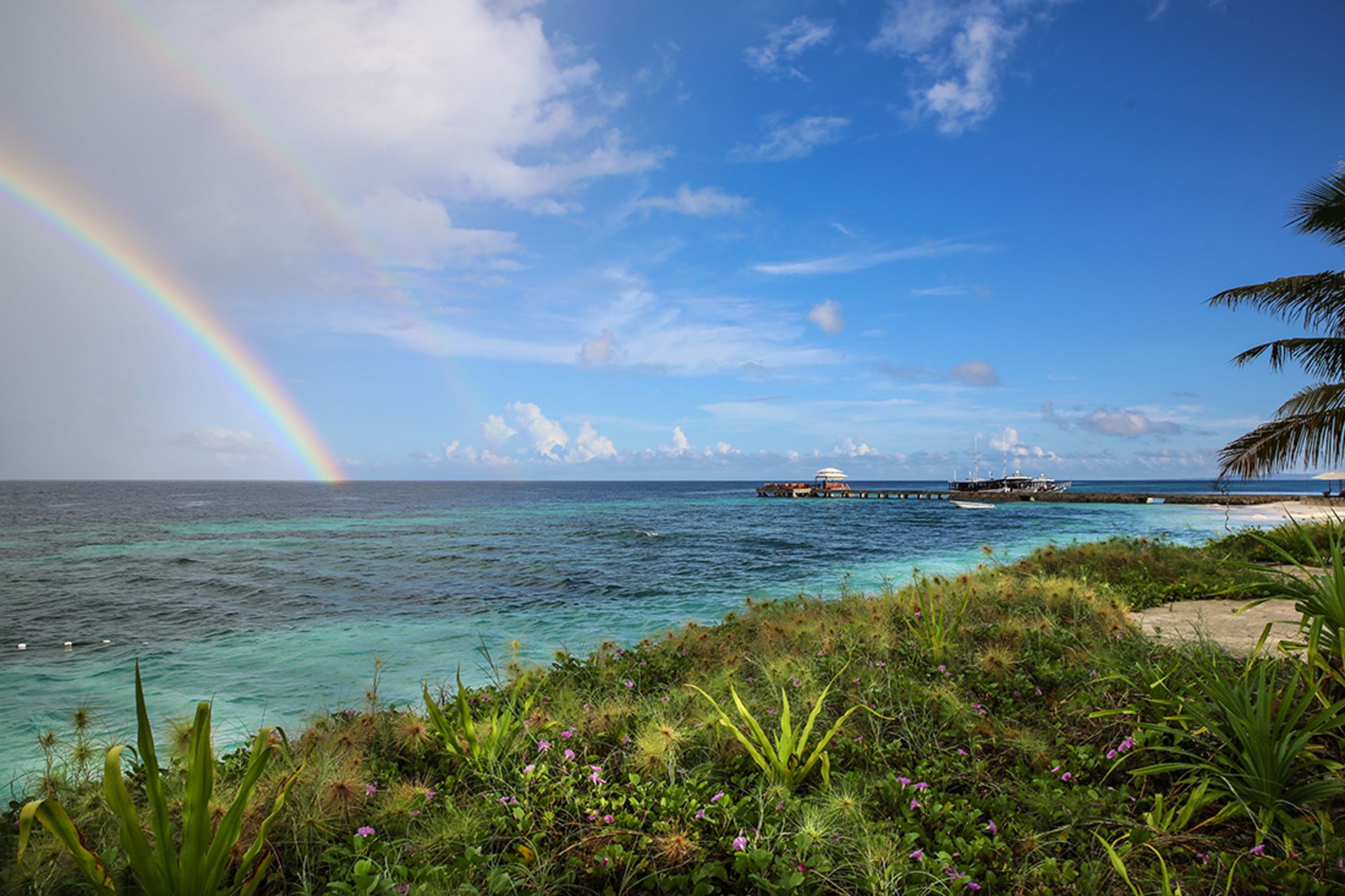 Wakatobi Dive Resort:  Rainbow over jetty