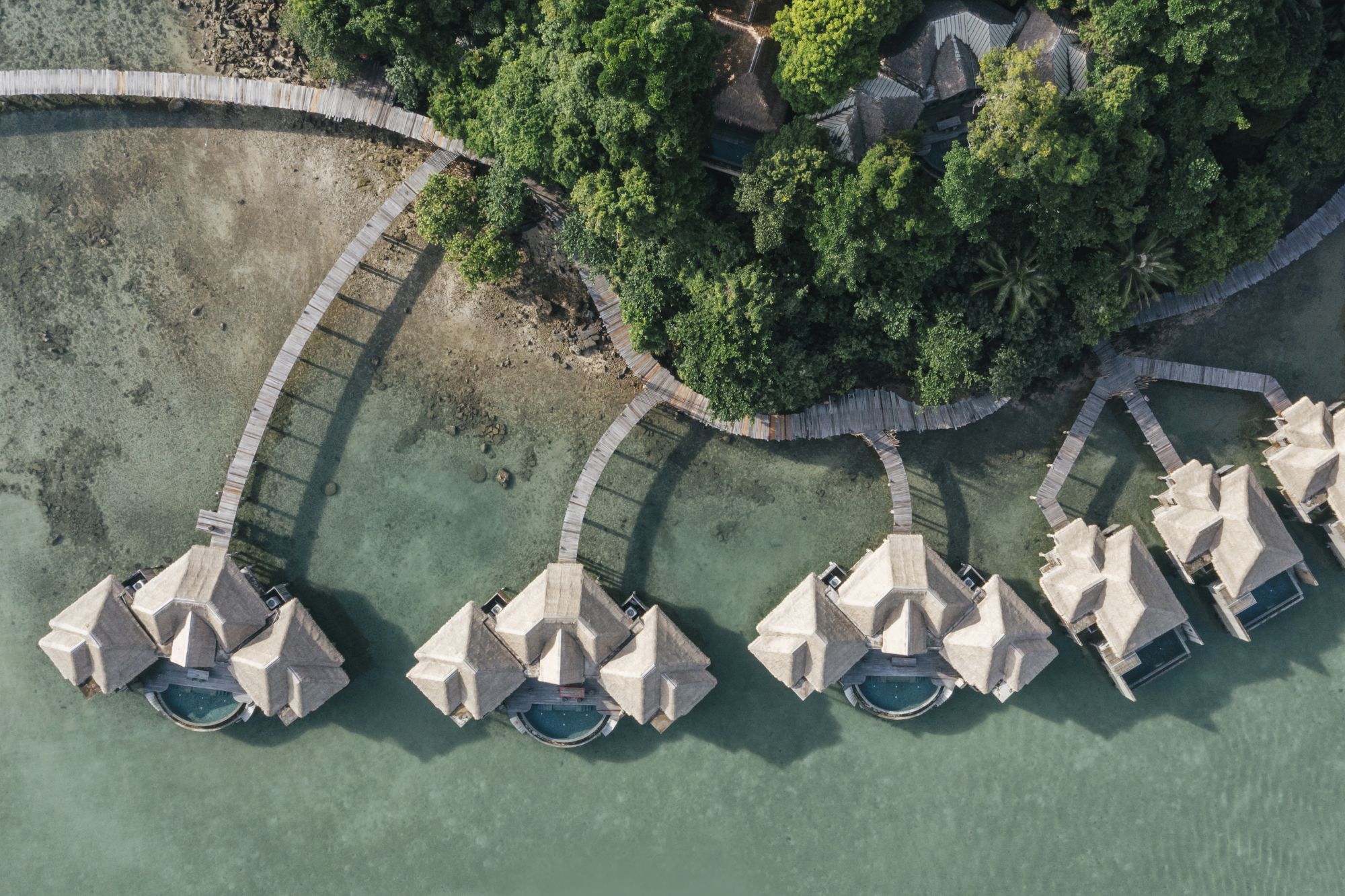 Song Saa Private Island à Koh Rong: Overwater Pool Villas from above