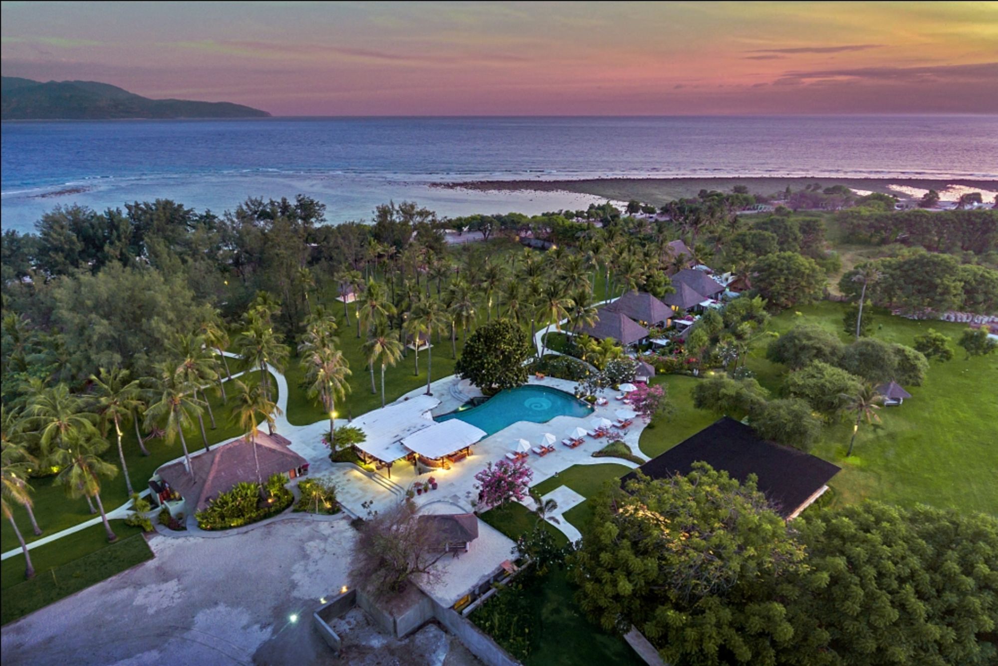 Pondok Santi Estate in Gili: Aerial view