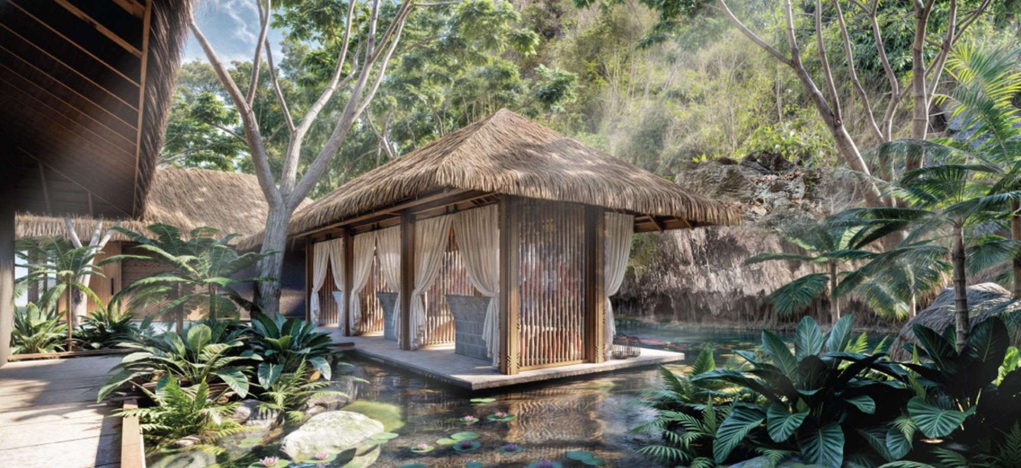 El Nido Resorts Lagen Island in Palawan:  Spa Garden Exterior