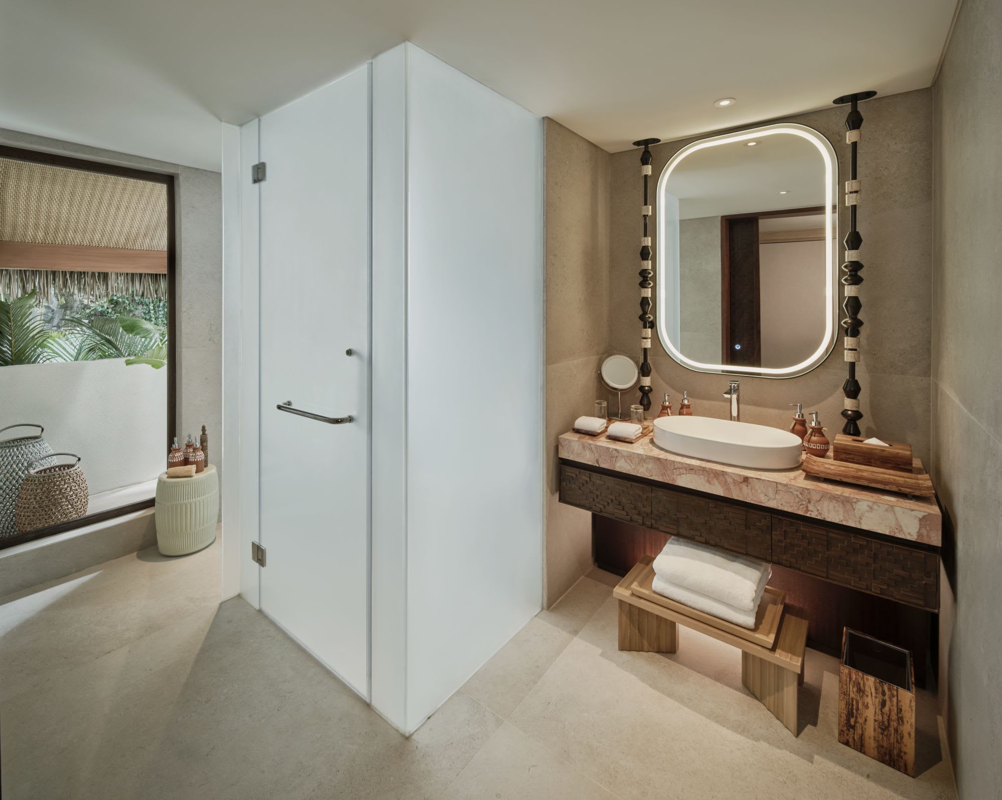El Nido Resorts Lagen Island in Palawan:  Forest Room | Twin Bathroom