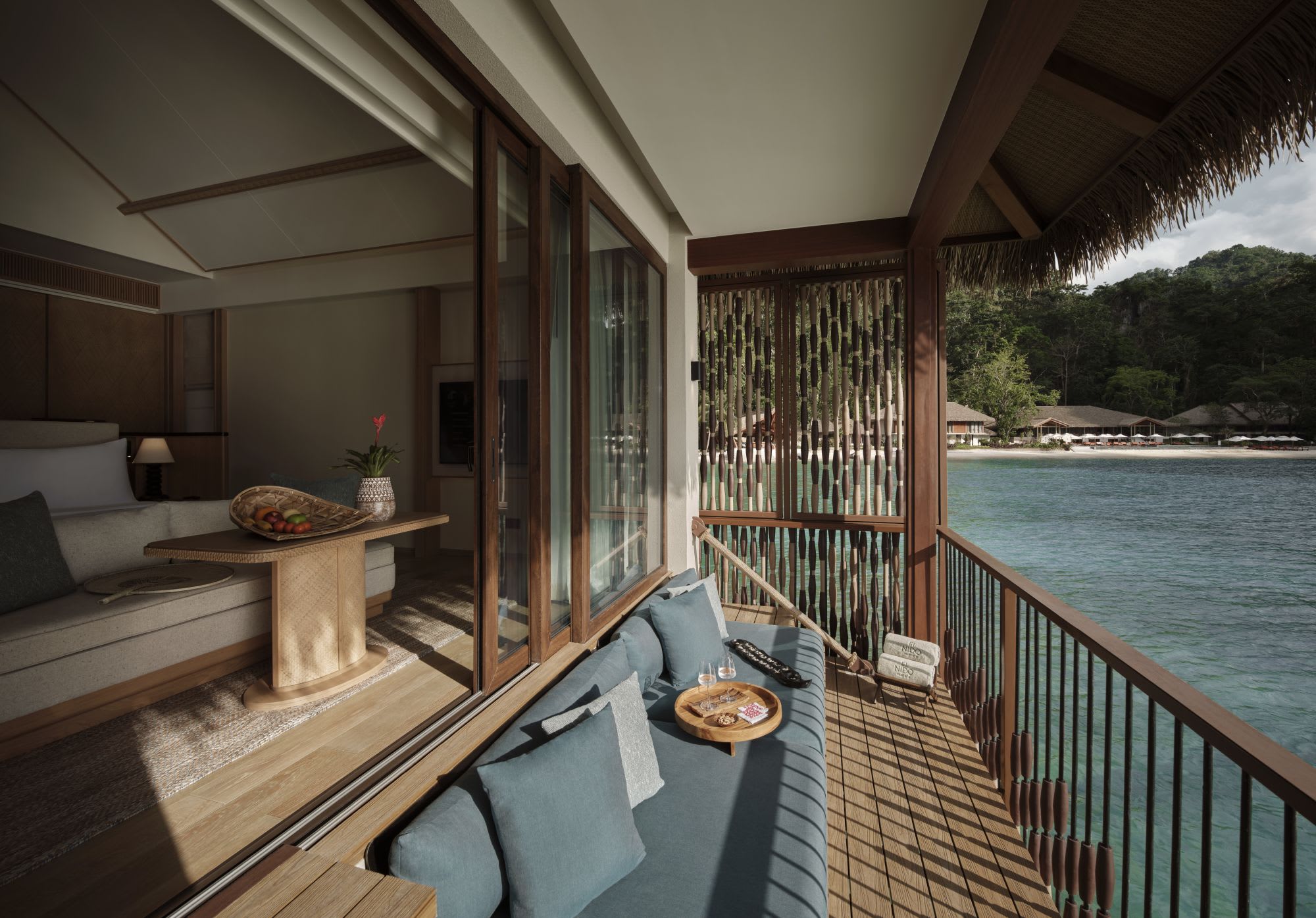El Nido Resorts Lagen Island in Palawan:  Water Villa | Sunken Lounge